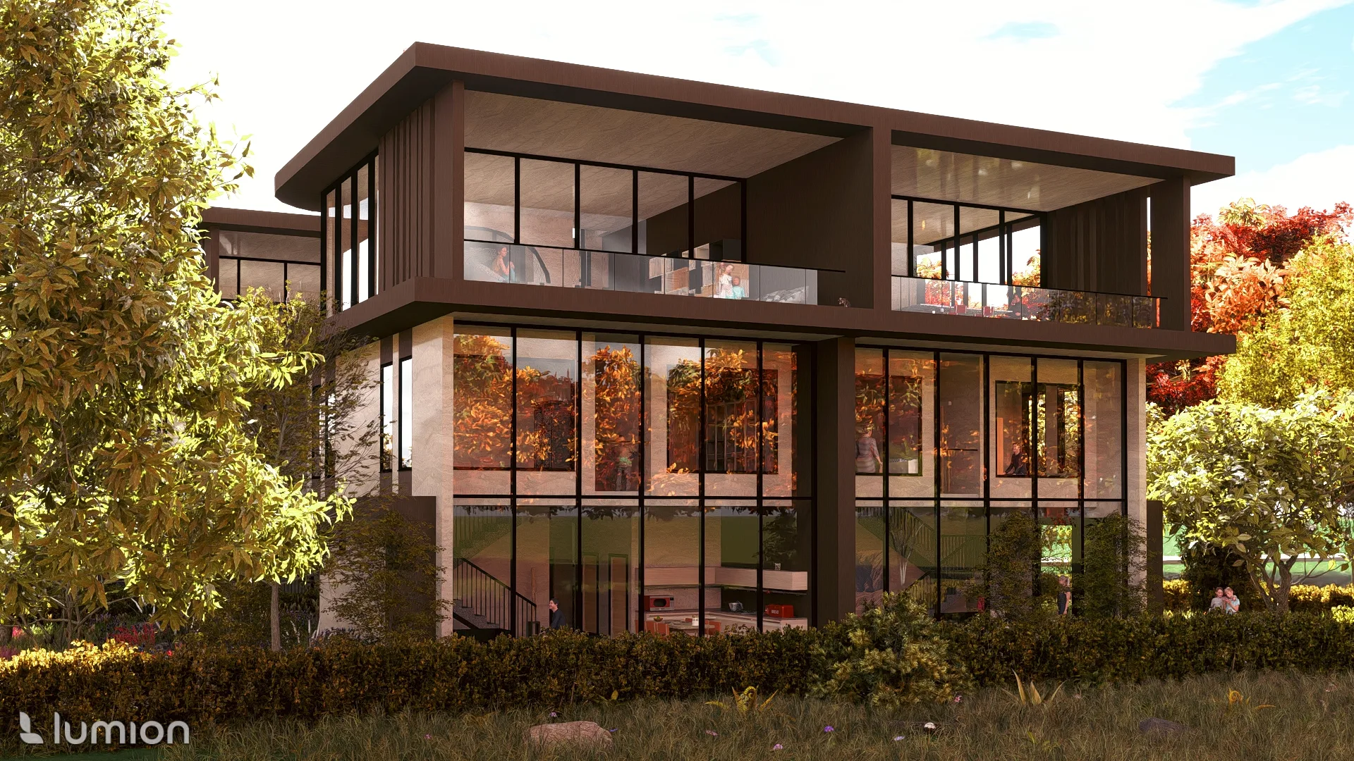 Niva İkiz Villa bahçe cephesi